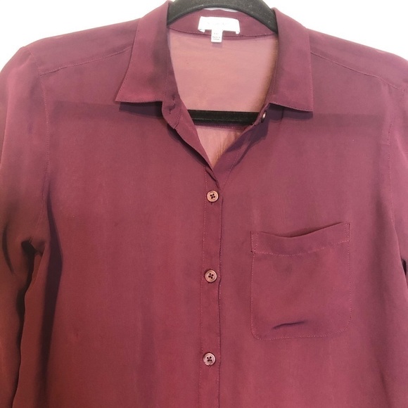 Aritzia Sunday Best Semi Sheer Button Up Shirt, size XXS - Picture 2 of 7